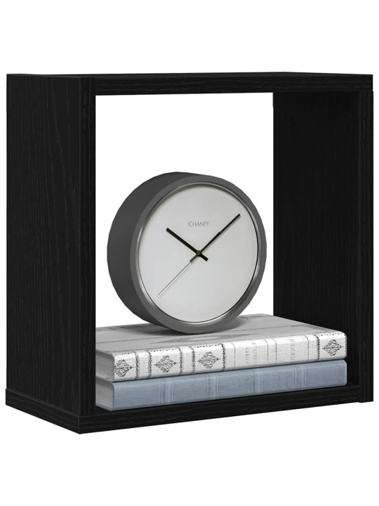 Nástěnné police kostky 4 ks černý dub 30x15x30 cm kompozit