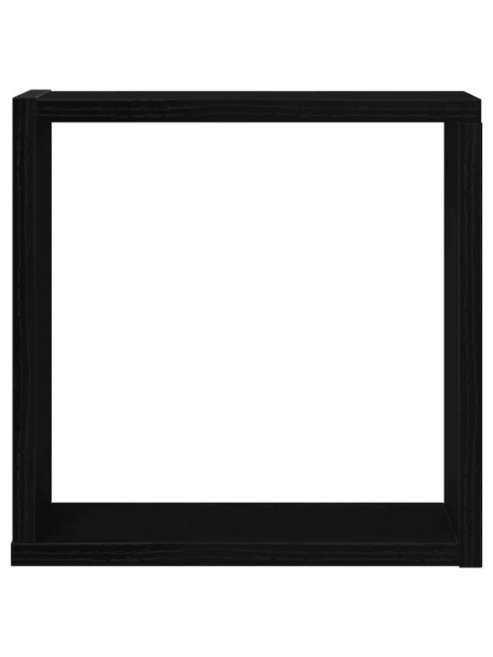 Nástěnné police kostky 4 ks černý dub 30x15x30 cm kompozit