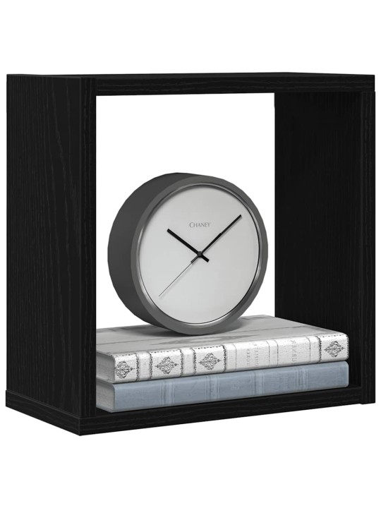 Nástěnné police kostky 6 ks černý dub 30x15x30 cm kompozit