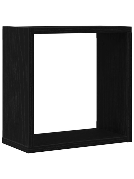 Nástěnné police kostky 6 ks černý dub 30x15x30 cm kompozit