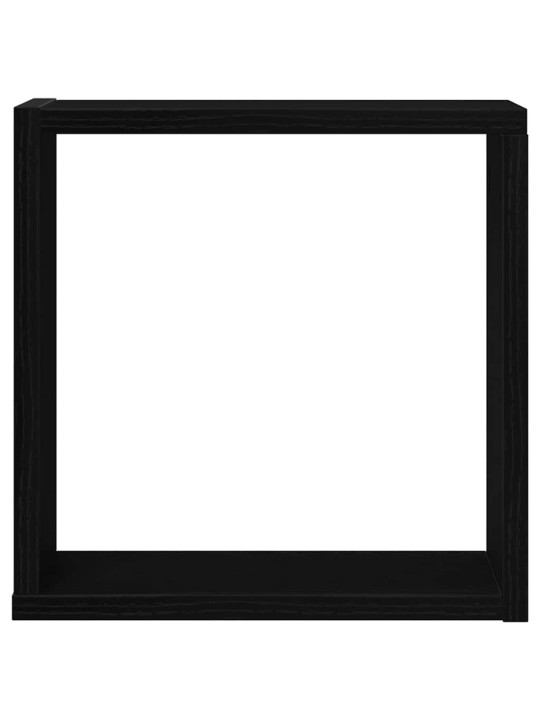 Nástěnné police kostky 6 ks černý dub 30x15x30 cm kompozit