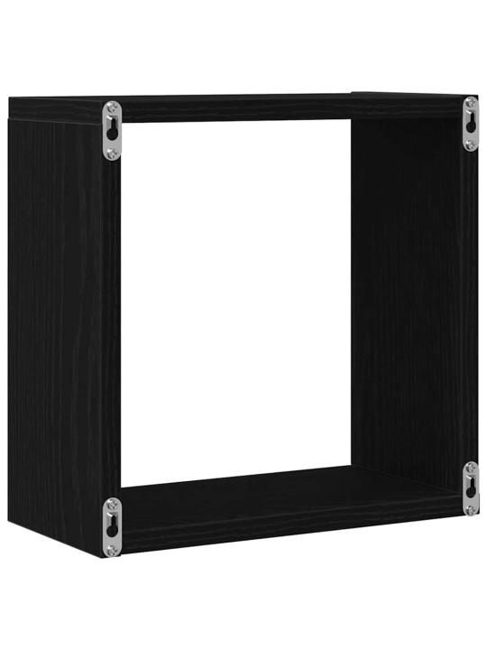 Nástěnné police kostky 6 ks černý dub 30x15x30 cm kompozit