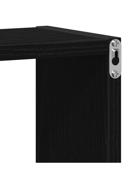 Nástěnné police kostky 6 ks černý dub 30x15x30 cm kompozit