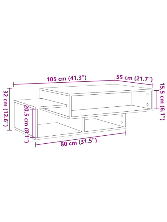 Konferenční stolek černý dub 105 x 55 x 32 cm kompozitní dřevo