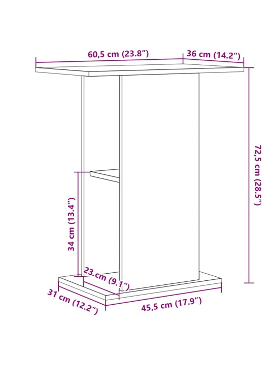 Stojan na akvárium dub černý 60,5x36x72,5 cm dřevěná konstrukce