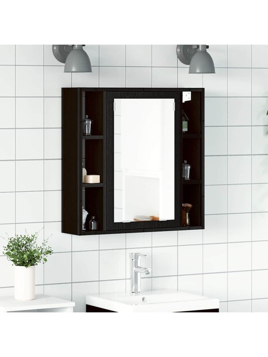 Koupelnová zrcadlová skříňka černý dub 60x16x60 cm kompozit