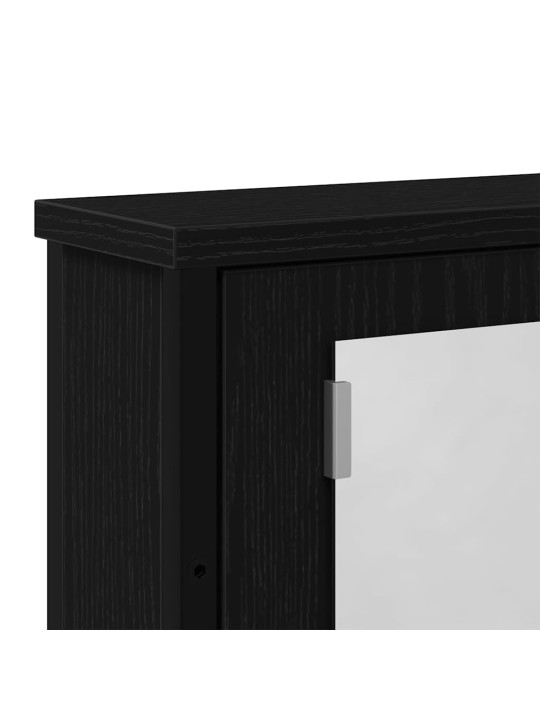 Koupelnová zrcadlová skříňka černý dub 42x12x60 cm kompozit