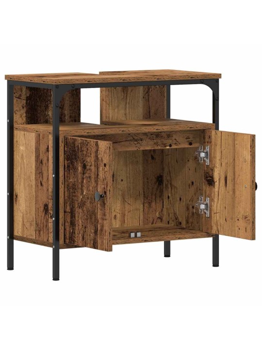 Koupelnová skříňka s umyvadlem staré dřevo 60x30x60 cm kompozit