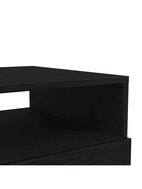 Konferenční stolek s led světly dub černý 50x49x40 cm