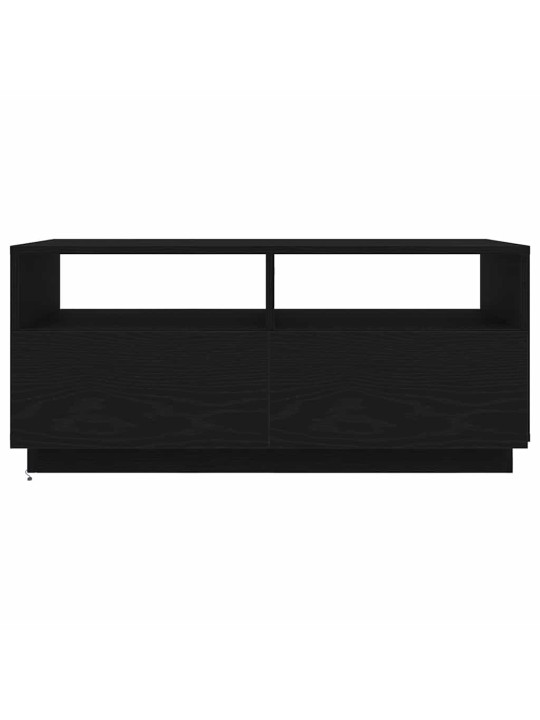 Konferenční stolek s led světly dub černý 90x49x40 cm