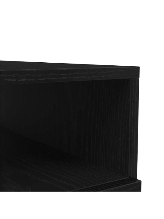 Konferenční stolek s led světly dub černý 90x49x40 cm