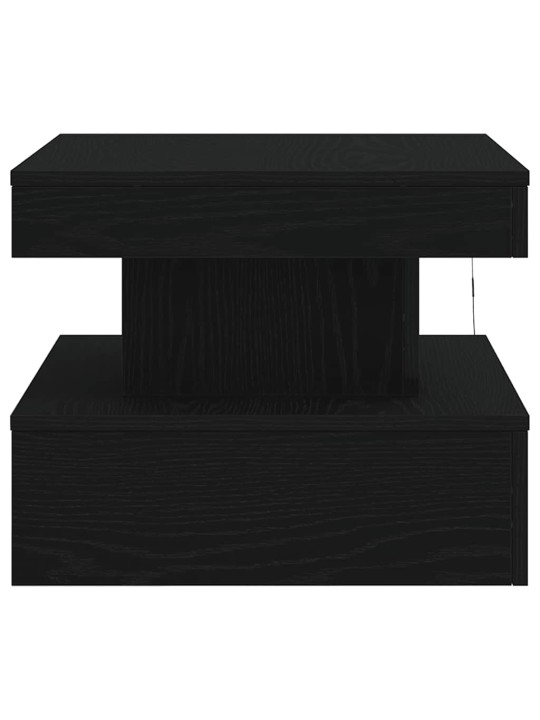 Konferenční stolek s led světly dub černý 50x50x40 cm