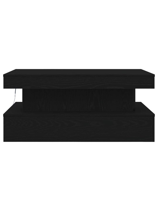 Konferenční stolek s led světly dub černý 90x50x40 cm