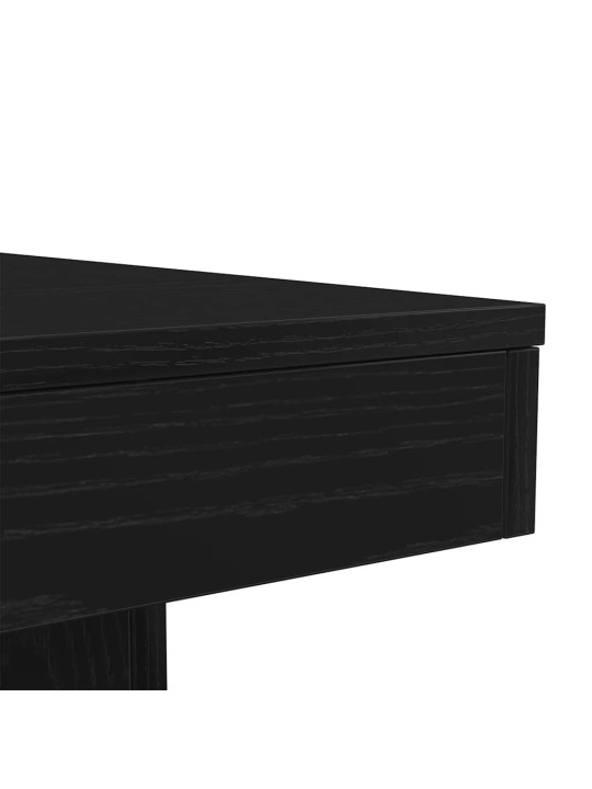 Konferenční stolek s led světly dub černý 90x50x40 cm