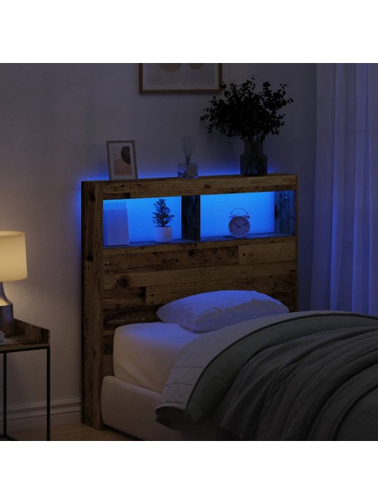 Čelní skříň s led staré dřevo 100x17x102 cm