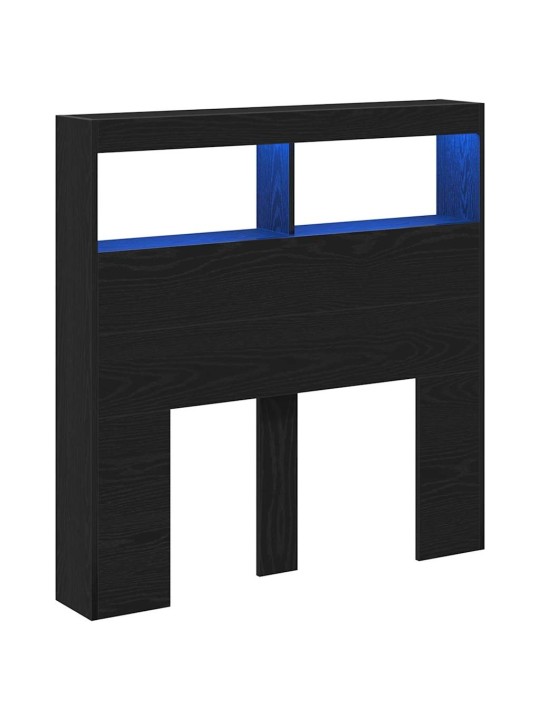 Čelní skříň s led diodami dub černý 100x17x102 cm