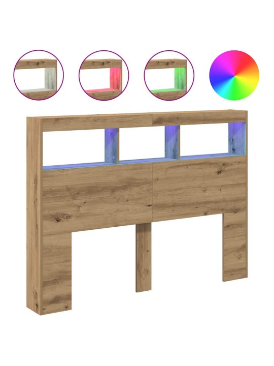 Čelní skříň s led artisan dub 140x17x102 cm