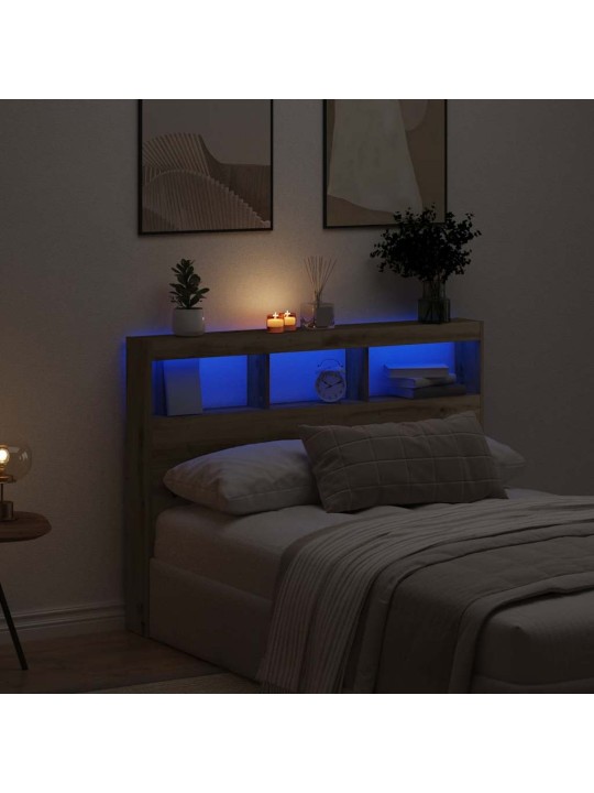 Čelní skříň s led artisan dub 140x17x102 cm