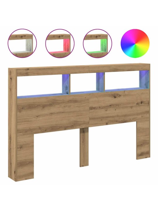 Čelní skříň s led artisan dub 160x17x102 cm