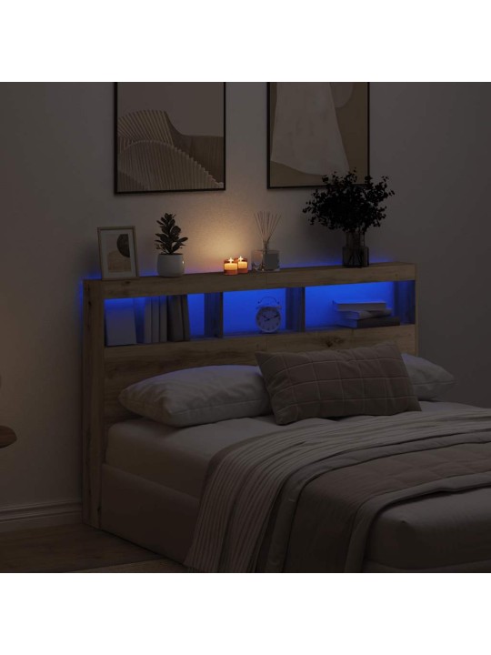 Čelní skříň s led artisan dub 160x17x102 cm