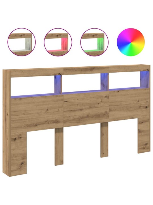 Čelní skříň s led artisan dub 180x17x102 cm