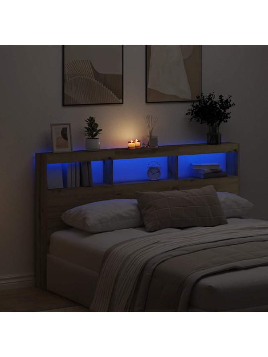 Čelní skříň s led artisan dub 180x17x102 cm