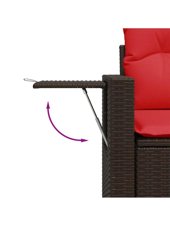 7dílná zahradní sestava s poduškami šedá polyratan akácie