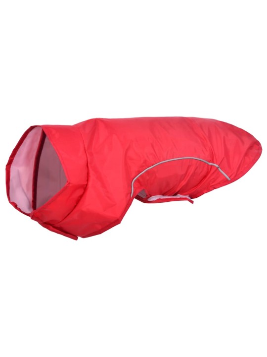 Pláštěnka pro psy s reflexními proužky polyester červená m