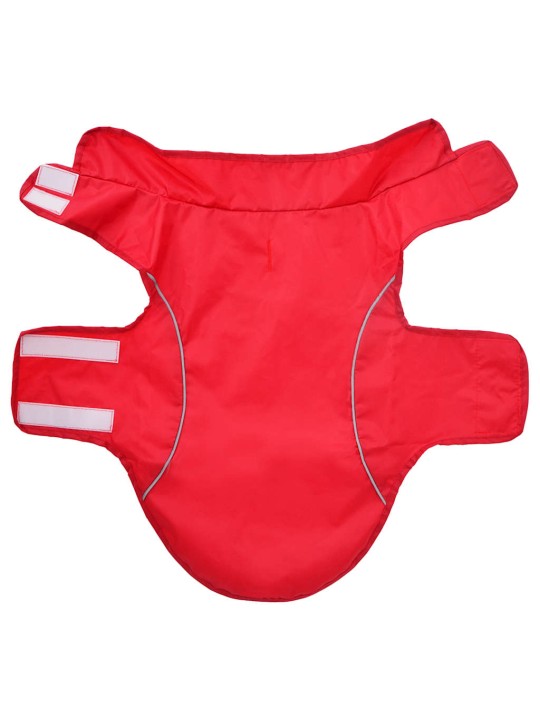 Pláštěnka pro psy s reflexními proužky polyester červená m