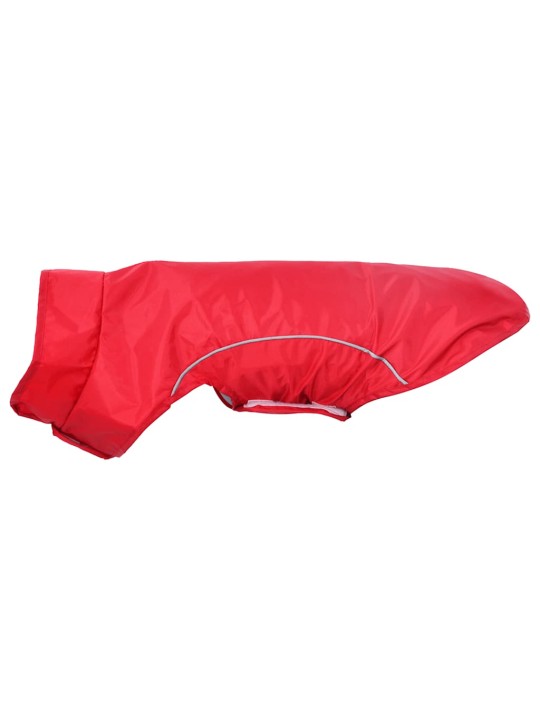 Pláštěnka pro psy s reflexními proužky polyester červená m