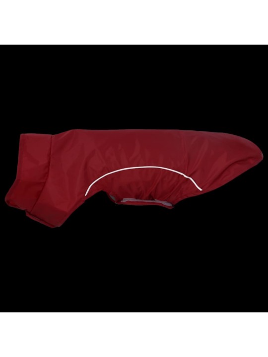 Pláštěnka pro psy s reflexními proužky polyester červená m