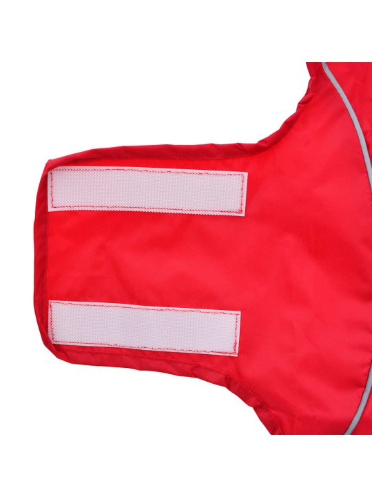 Pláštěnka pro psy s reflexními proužky polyester červená m