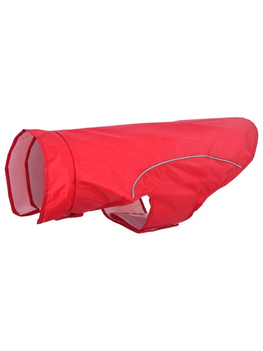 Pláštěnka pro psy s reflexními proužky polyester červená l
