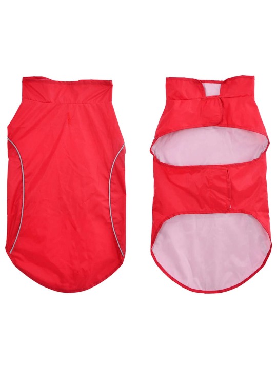 Pláštěnka pro psy s reflexními proužky polyester červená 2xl