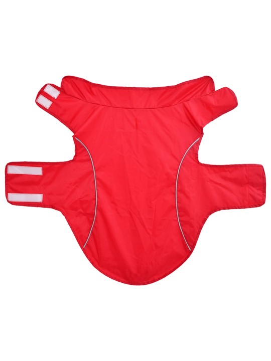 Pláštěnka pro psy s reflexními proužky polyester červená 2xl