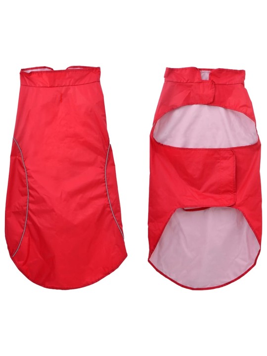 Pláštěnka pro psy s reflexními proužky polyester červená 3xl