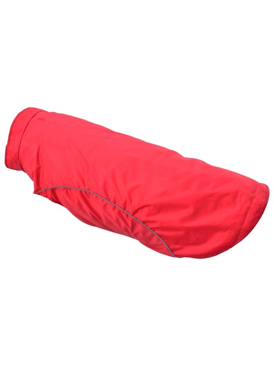 Pláštěnka pro psy s reflexními proužky polyester červená 3xl