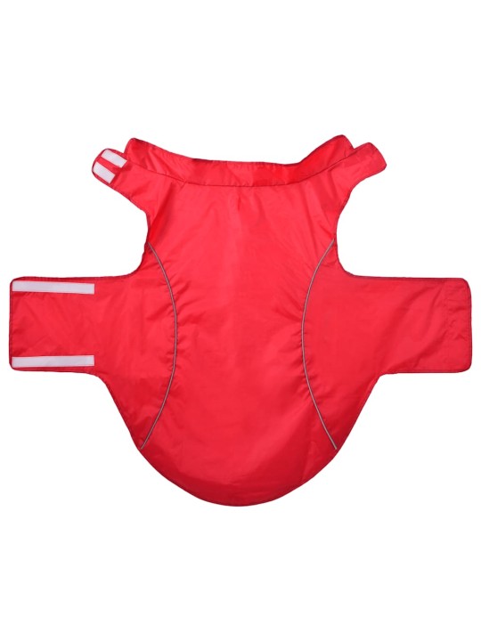 Pláštěnka pro psy s reflexními proužky polyester červená 4xl