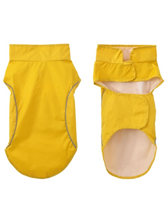 Pláštěnka pro psy s reflexními proužky polyester žlutá s