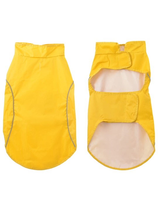 Pláštěnka pro psy s reflexními proužky polyester žlutá 2xl