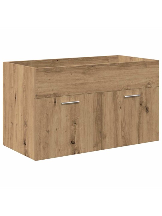 Umyvadlová skříňka s vestavěným umyvadlem a baterie dub artisan