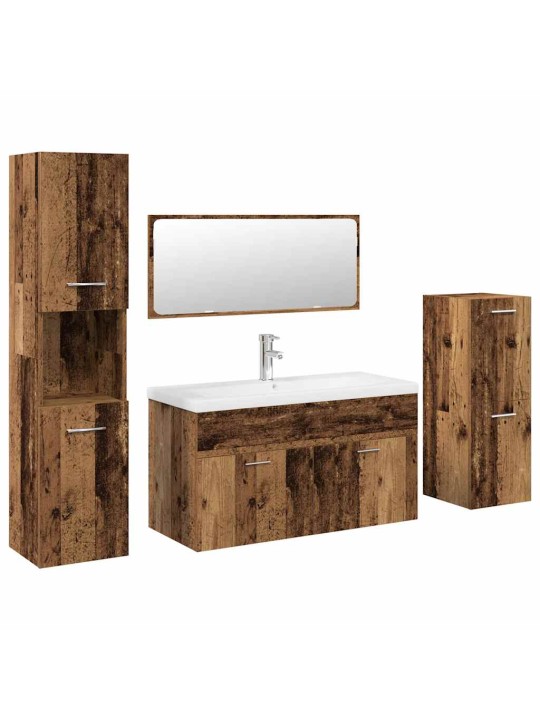 5dílná koupelnová sestava old wood kompozitní dřevo
