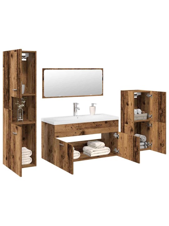 5dílná koupelnová sestava old wood kompozitní dřevo