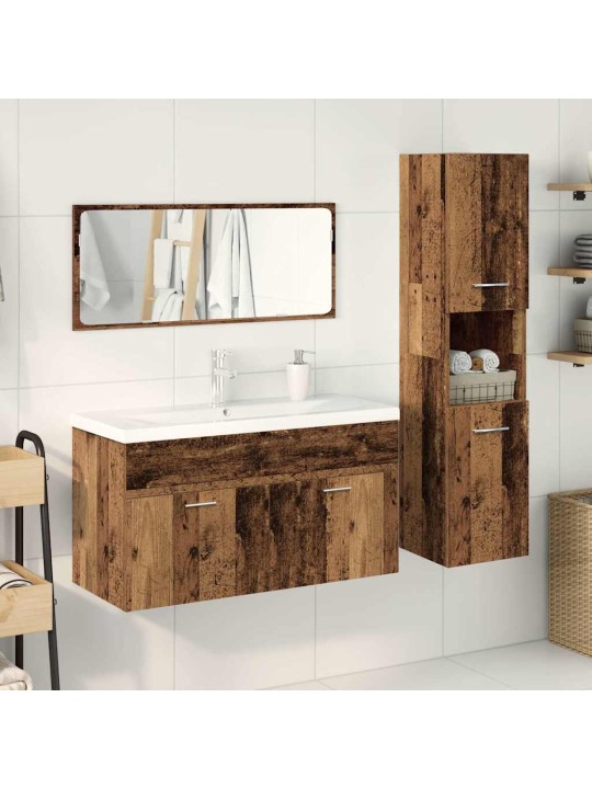 4dílná koupelnová sestava old wood kompozitní dřevo