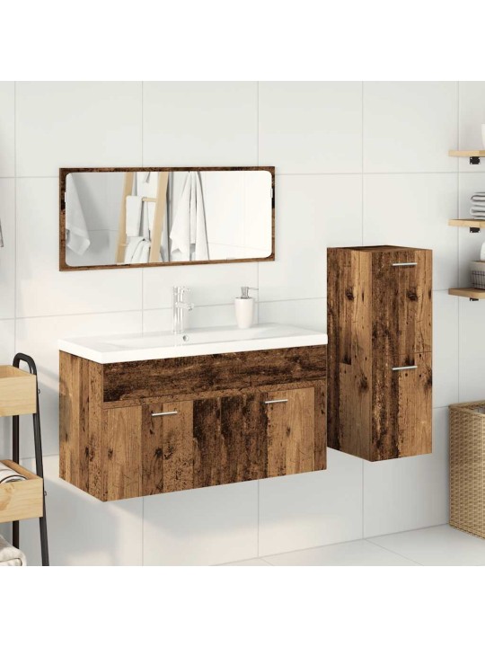 4dílná koupelnová sestava old wood kompozitní dřevo