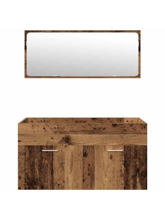 4dílná koupelnová sestava old wood kompozitní dřevo