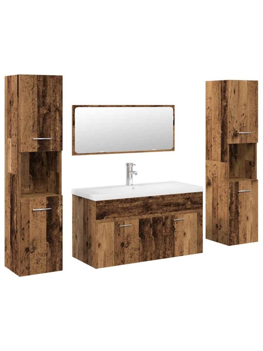 5dílná koupelnová sestava old wood kompozitní dřevo