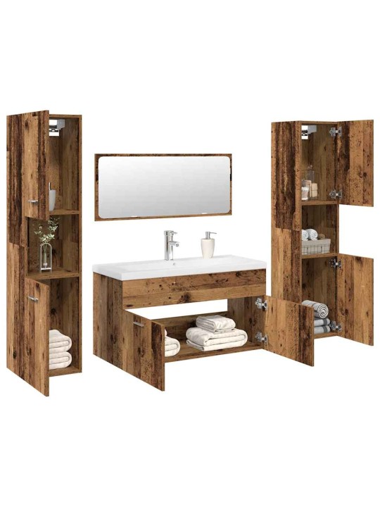 5dílná koupelnová sestava old wood kompozitní dřevo