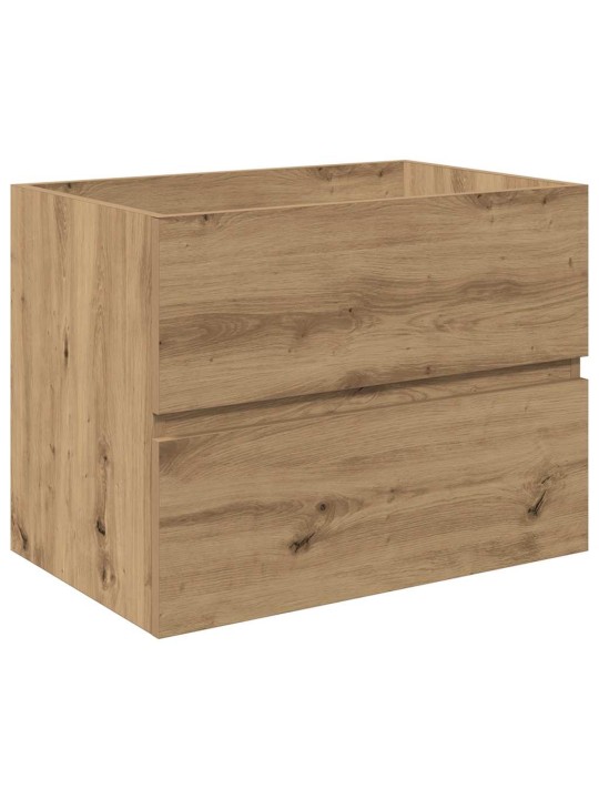 Umyvadlová skříňka s vestavěným umyvadlem a baterie dub artisan