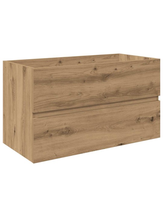 Umyvadlová skříňka s vestavěným umyvadlem a baterie dub artisan